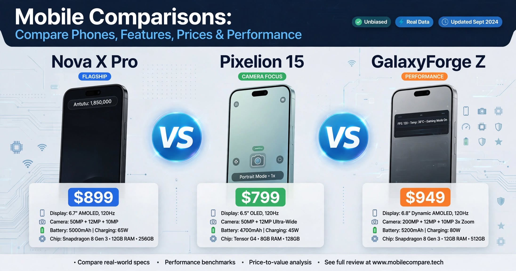 Mobile Comparisons: Compare Phones, Features, Prices & Performance